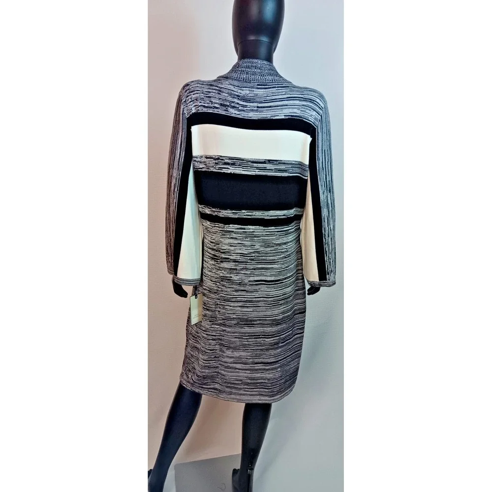 Dana Buchman women's‎ knit stretch fitted Pull on long sleeve strip dress XL